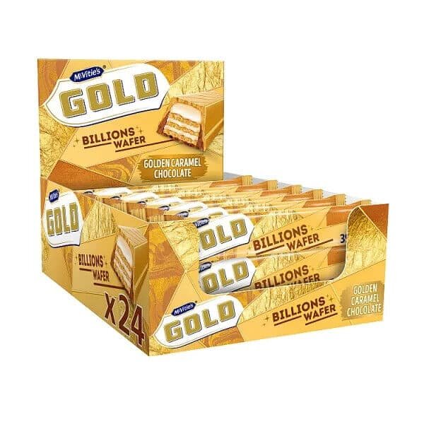 McVitie's Gold Billions Wafer Golden Caramel Chocolate (24 x 39g)