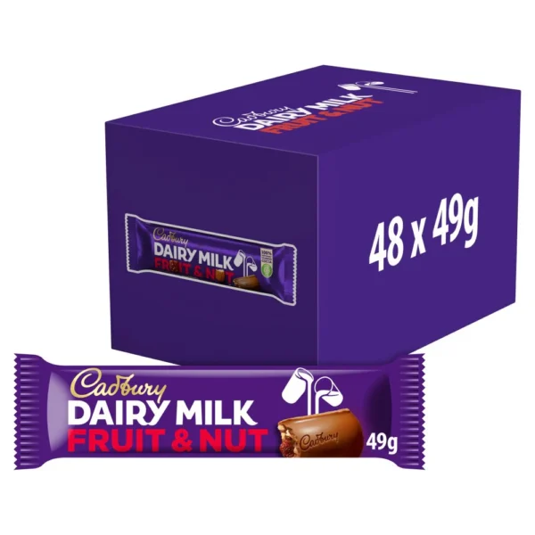 Cadbury Dairy Milk Fruit & Nut Chocolate Bar (48 x 49g)