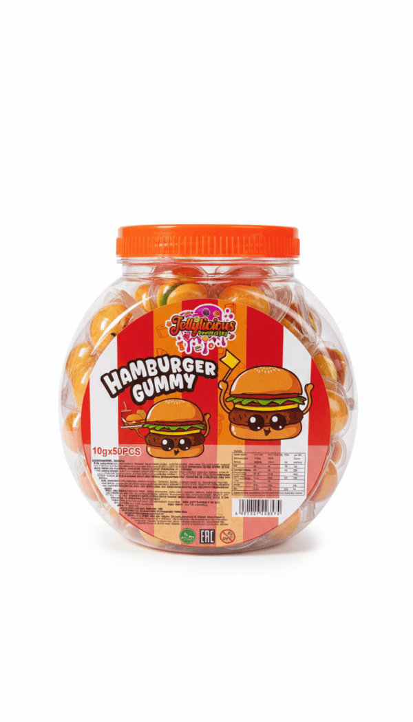 Jellylicious Hamburger Gummy (50 x 10g) - Halal