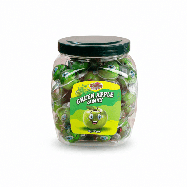 Green Apple Gummy Jellylicious Green Apple Jelly Filled Gummy (50 x 18g) - Halal