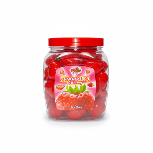 Strawberry Gummy Jellylicious Strawberry Jelly Filled Gummy (50 x 18g) - Halal